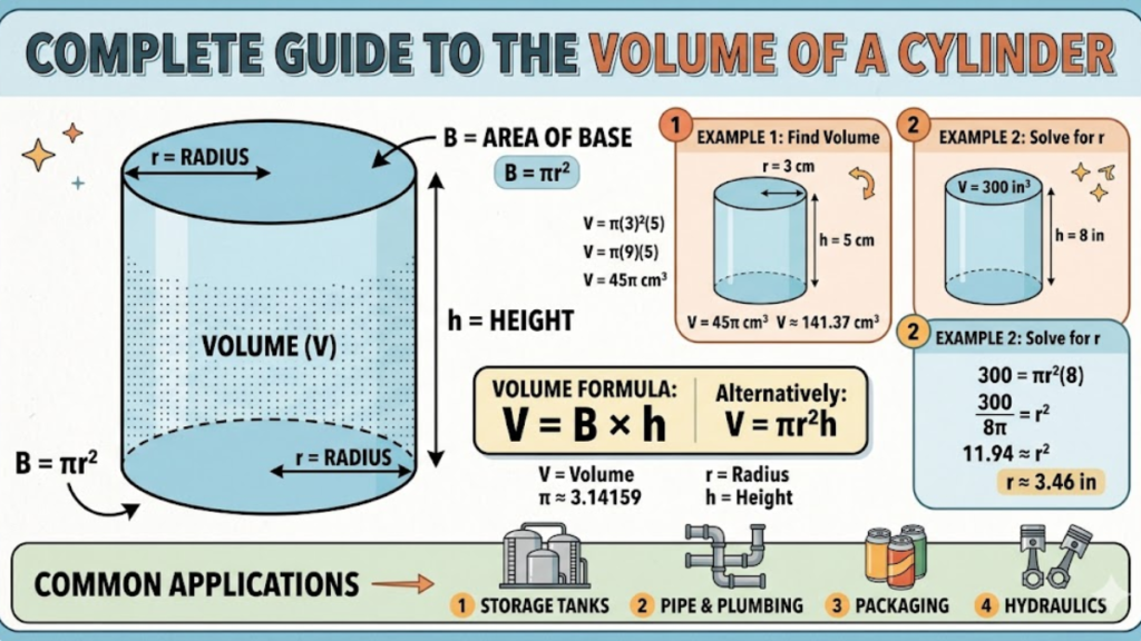 Volume of a Cylinder: Complete Guide with Formulas, Examples and ...
